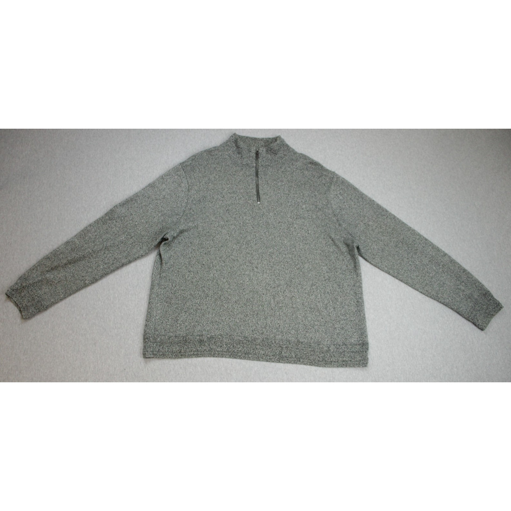 J Crew Sweater Mens XXL Gray Long Sleeve 100% Organic Cotton 1/4‎ Zip Pullover